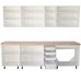 Bucatarie Zebra 260 cm din MDF Vanilie cu blat termoizolant crem
